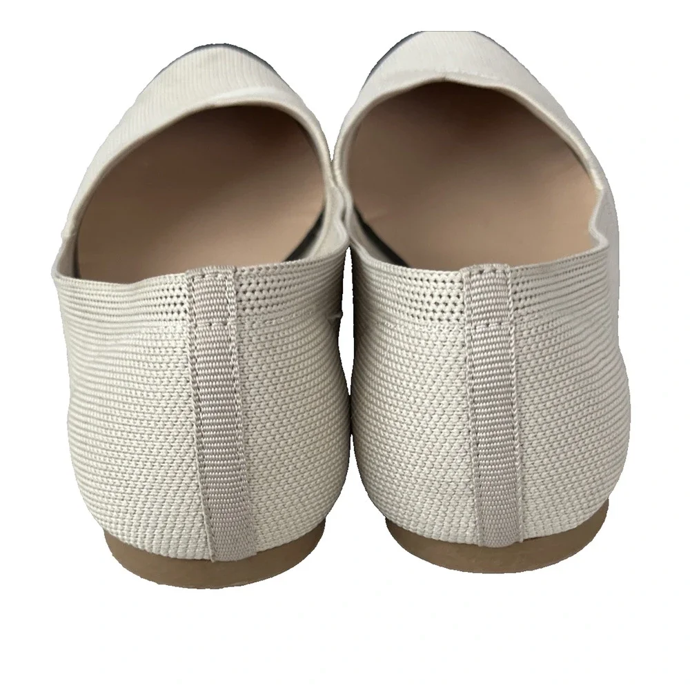 Time and Tru Flats Women 9 Knit Slip On Casual Comfort Memory Foam Cream